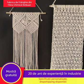 Tapiserie țesut manual din bumbac, stil pastoral, formă dreptunghiulară, model în dungi