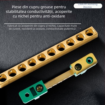 Gao Qiao tip bară de cupru, într-un singur rând, 7 găuri la terminal, cutie de distribuție cu carcasă, bară de cabluri cu 5 găuri