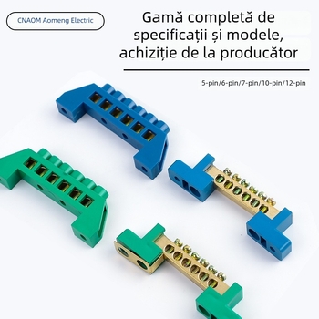 Gao Qiao tip bară de cupru, într-un singur rând, 7 găuri la terminal, cutie de distribuție cu carcasă, bară de cabluri cu 5 găuri