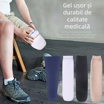 Manșetă din silicon pentru proteză, Know well, construcție gel + țesătură, model Prosthetic socks, stil universal