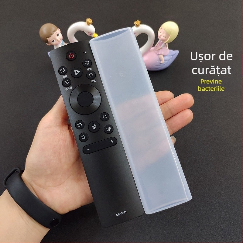 Husă din silicon pentru telecomandă Hisense CRF5A60, cu acoperire completă, transparentă, stil minimalist modern