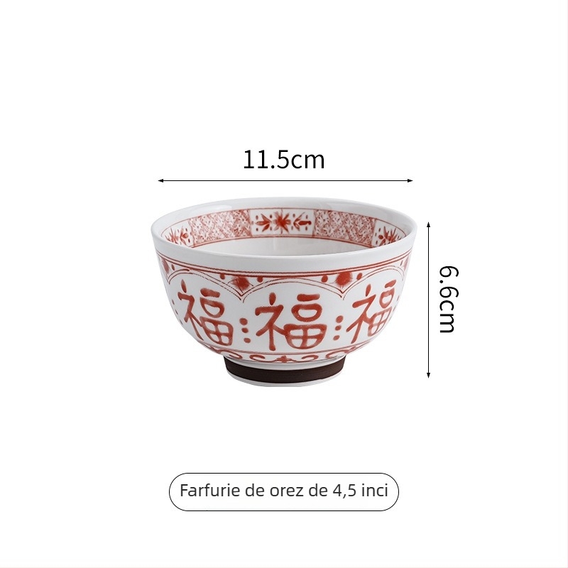 Set ceramic boluri și farfurii, sub glazură, formă rotundă, compatibil cu cuptorul cu microunde
