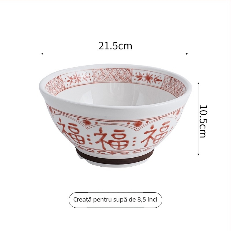 Set ceramic boluri și farfurii, sub glazură, formă rotundă, compatibil cu cuptorul cu microunde