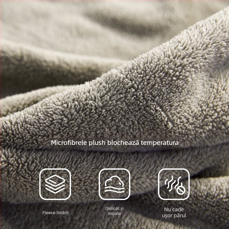 Halat de baie din fleece coral, principal material: blană de iepure, 770 g, pentru bărbați, primăvară