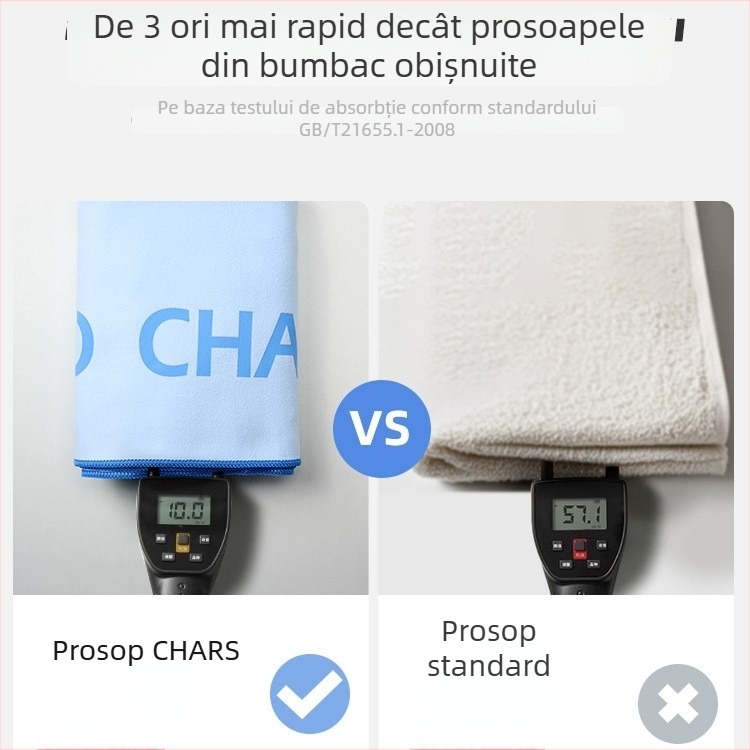 Prosop microfibră uscare rapidă cu pelerină, Jacquard 150D, greutate sub 100 g