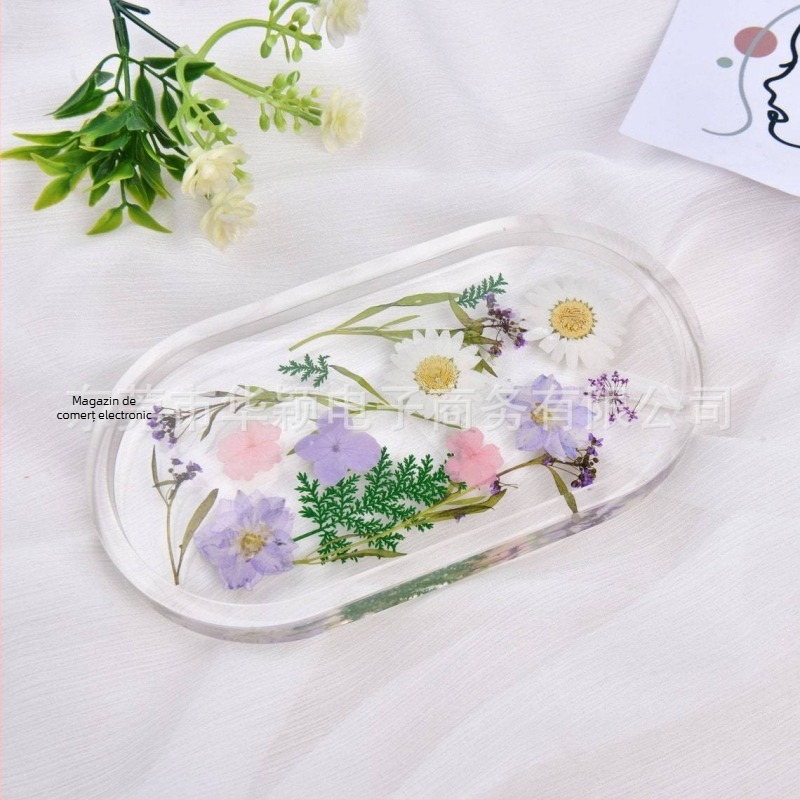 Vas de bijuterii din rășină, cu motiv cer stelat, lucrat manual, stil modern de artă, tavă de depozitare pentru frumusețe, decor pentru casă