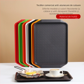 Tava din plastic cu finisaj lemnos – dreptunghiulară, design îngroșat, antiderapant pentru hoteluri și restaurante