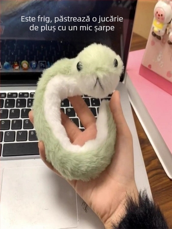 Șarpe din pluș - păpușă de mână, jucărie decorativă drăguță (Material: Default; Personalizare: Nu; Stil: Default; Cadou: Da)