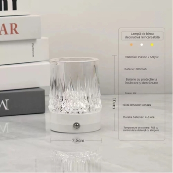 Lampa de masă în formă de vază Aomi — stil Modern Minimalist, lumină de noapte, iluminare ambientală, element decorativ, certificat CE