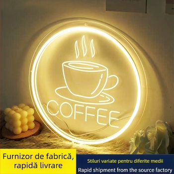 Semn mural cu neon în relief pentru check-in, personalizabil, brand Chimei