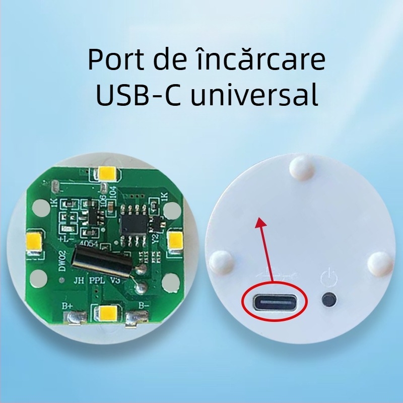 Lampa de noapte reîncărcabilă, activare la atingere, cu bază și reglaj al luminozității