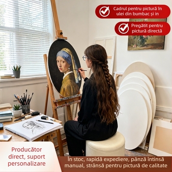 Ramă pentru pictură în ulei – formă circulară/ovală/specială, pânză de bumbac, brand Straw, serie: ramă pentru pictură în ulei