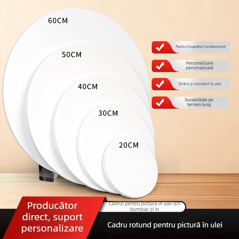 Ramă pentru pictură în ulei – formă circulară/ovală/specială, pânză de bumbac, brand Straw, serie: ramă pentru pictură în ulei