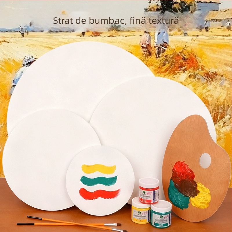 Ramă pentru pictură în ulei – formă circulară/ovală/specială, pânză de bumbac, brand Straw, serie: ramă pentru pictură în ulei