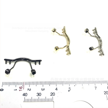 Accesor pentru tijă mijlocie a ochelarilor fără ramă - metal, model dublu, suport pentru nas