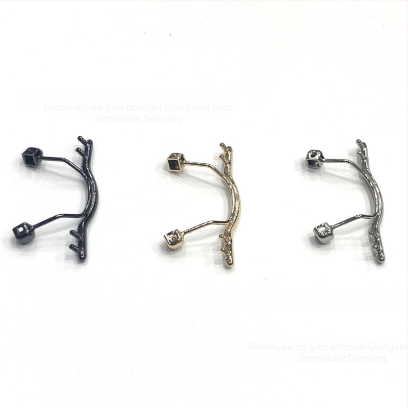 Accesor pentru tijă mijlocie a ochelarilor fără ramă - metal, model dublu, suport pentru nas