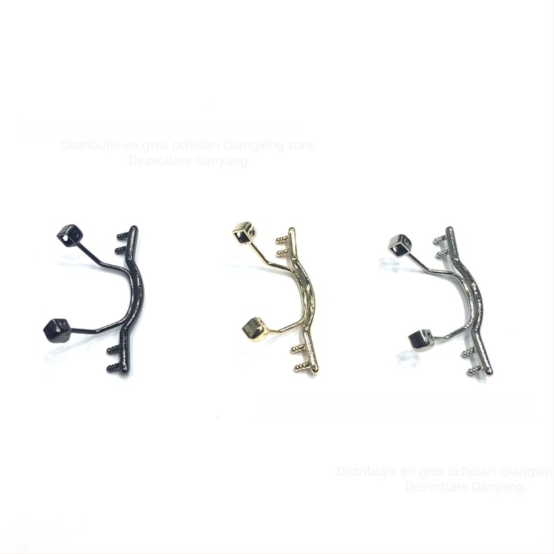 Accesor pentru tijă mijlocie a ochelarilor fără ramă - metal, model dublu, suport pentru nas