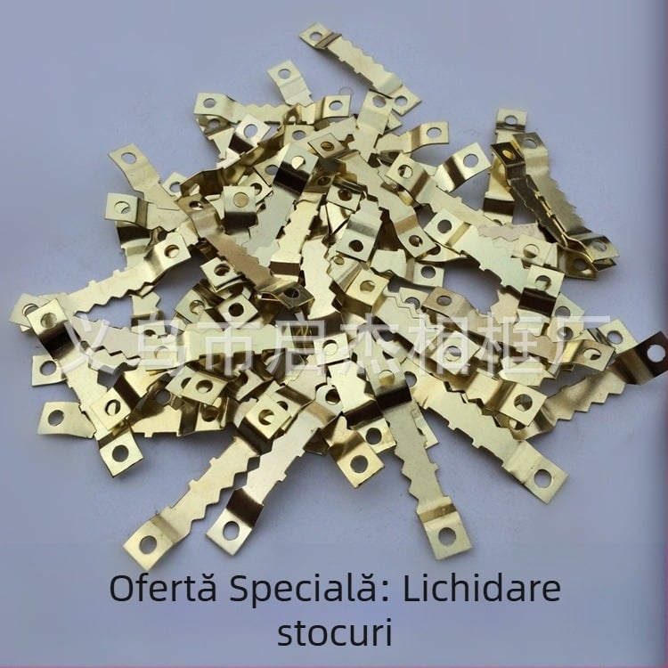 Accesorii pentru ramă foto – cârlig dințat dublu față (Material: Metal; Placare electrolitică; Tip accesorii: cârlig dințat; Stil: modern; Ambalare: pungi)