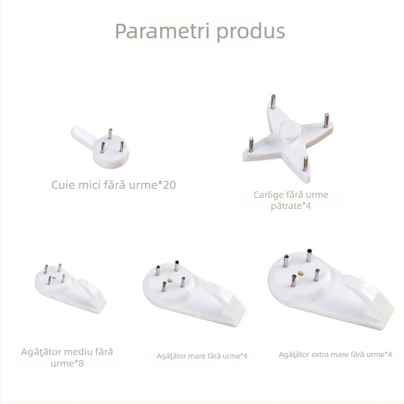 Set de 43 de agățătoare din plastic invizibile pentru rame foto și picturi (40 de agățătoare + 3 unelte)