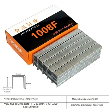 Jinwo pistol manual de cuiere pentru cuiuri în formă de U, construcție metalică, capacitate 2200 cuiere pe cutie, design modern minimalist