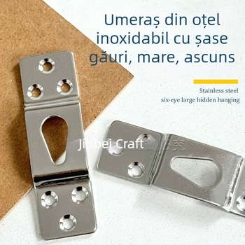 Cârlig ascuns pentru ramă, din oțel inoxidabil, montaj cu șuruburi, șase găuri, stil modern minimalist