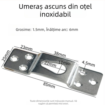 Cârlig ascuns pentru ramă, din oțel inoxidabil, montaj cu șuruburi, șase găuri, stil modern minimalist