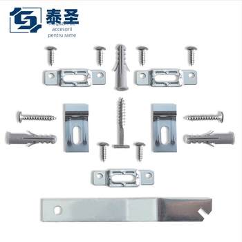 Set de cârlige anti-furt pentru rame foto – fier, ștanț, panou spate inclus, personalizare disponibilă