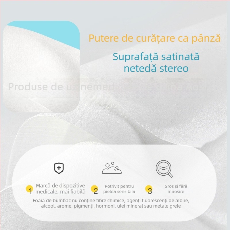 Șervețele de față de unică folosință pentru bebeluși – 100% bumbac, personalizabile, 60 de bucăți