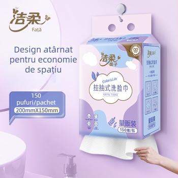 Clean and Soft Șervețele demachiante pentru față, din material nețesut, atârnate, 150 bucăți, utilizare uscată și umedă