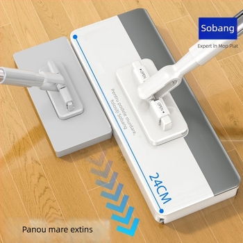 Sorbonne Mop plat cu tijă din oțel inoxidabil, tijă de ridicare + plăcuță din plastic, încărcare 5 kg, rezistență la coroziune nivel 10, rată de uscare ≤40%