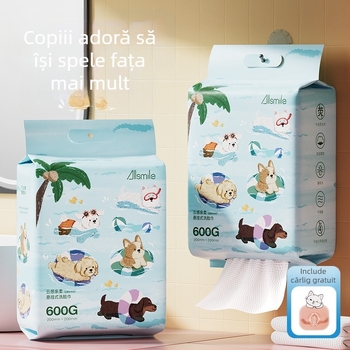 Allsmile șervețele de curățare facială de unică folosință, grosime extra, moi din bumbac, dispenser de agățat cu tragere