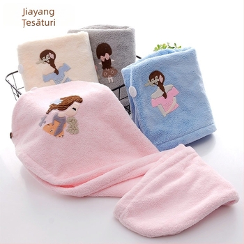 Șapcă pentru uscat părul din fleece coral, 100–119 g, 14 fire, Jiayang textile, pentru adulți