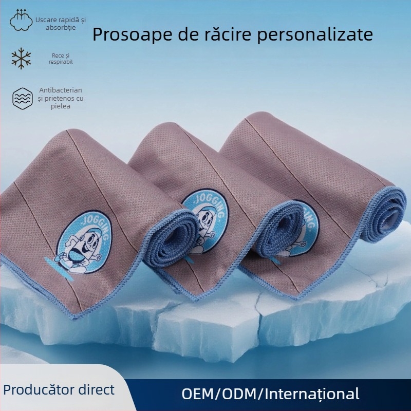 Prosoape sportive cu logo imprimat, 100% poliester, 150 GSM, uscare rapidă, absorbție a umezelii, pentru antrenamente