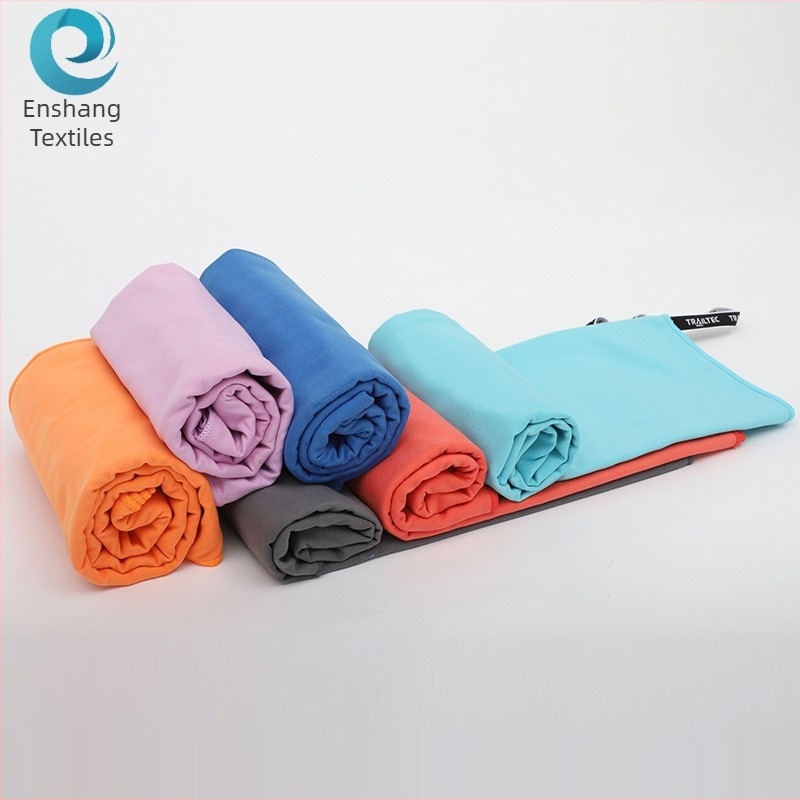 Prosop de plajă pentru sport, catifea dublă, 110 g, logo personalizat prin imprimare, absorbție 11–15 s