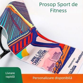 Prosop de sport din microfibră, 400 gsm, absorbție 21–25 s, uscare rapidă și protecție UV, imprimare logo posibilă