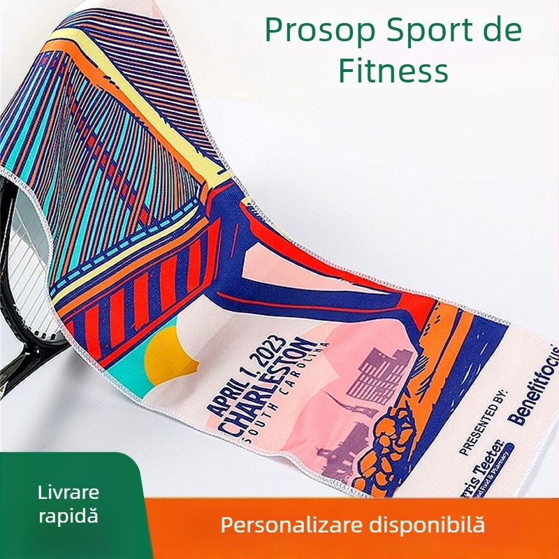 Prosop de sport din microfibră, 400 gsm, absorbție 21–25 s, uscare rapidă și protecție UV, imprimare logo posibilă