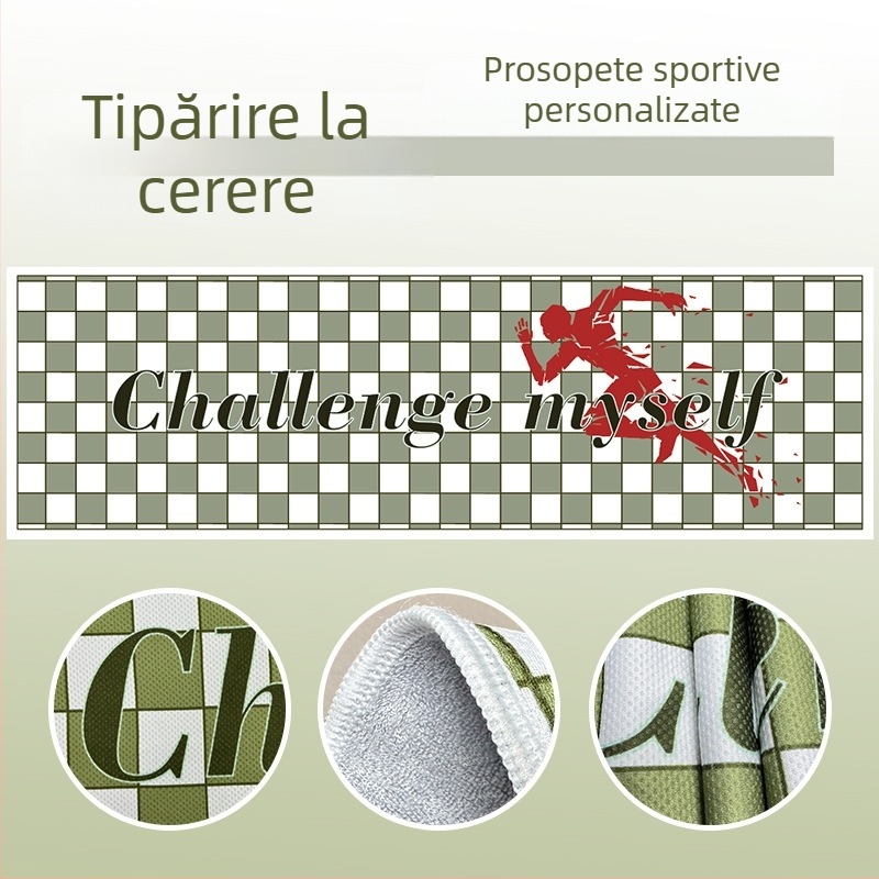 Prosop de sport din microfibră cu logo personalizat, 430gsm, broderie, tiv și imprimare