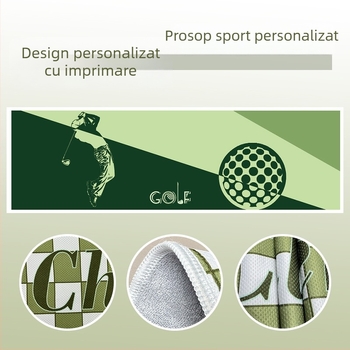 Prosop de sport pentru sală, cu logo personalizat, microfibră, 430gsm, broderie/imprimare, absorbant la transpirație