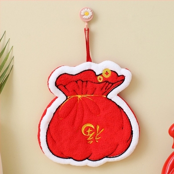 Prosop de mana pentru bucătărie și baie, cu posibilitatea de agățare, brodat, din catifea corală, 150D, greutate 30–50 g