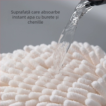 Prosop de mână Chenille pentru bucătărie, groasă și absorbantă, rotundă, de agățat, din microfibră (Material: Microfiber; Formă: Rotund; Proces: Finisare cu margine; Tip: Prosop de mână; Brand: More pleasure)