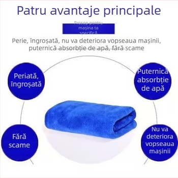 Prosop de microfibră pentru spălarea mașinilor, fibre foarte fine, 350 g, finisaj tiv, Prosop multifuncțional uscare, absorbție de apă