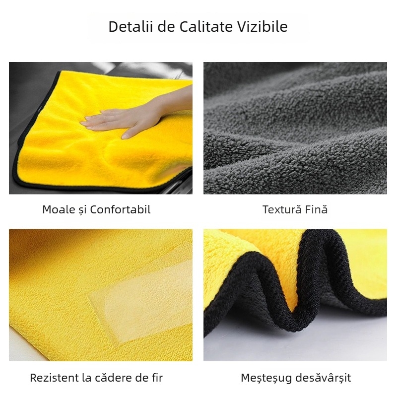 Prosop pentru spălarea mașinii, velur coral, gros, absorbție puternică, fără scame, posibilitatea personalizării logo-ului