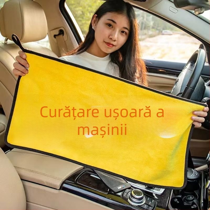 Prosop de șters multifuncțional pentru mașină, fără scame, absorbant la apă, din coral fleece, 350 g, fibră mixtă, imprimare logo disponibil