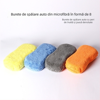 Spongiu de curățare auto cu velur coral, formă de opt, microfibră de înaltă densitate, brand Jeppesen, cod produs Coral velvet sponge block, personalizare disponibilă