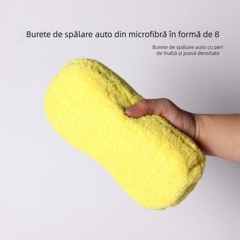 Spongiu de curățare auto cu velur coral, formă de opt, microfibră de înaltă densitate, brand Jeppesen, cod produs Coral velvet sponge block, personalizare disponibilă