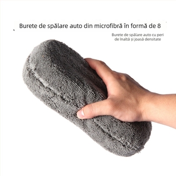Spongiu de curățare auto cu velur coral, formă de opt, microfibră de înaltă densitate, brand Jeppesen, cod produs Coral velvet sponge block, personalizare disponibilă
