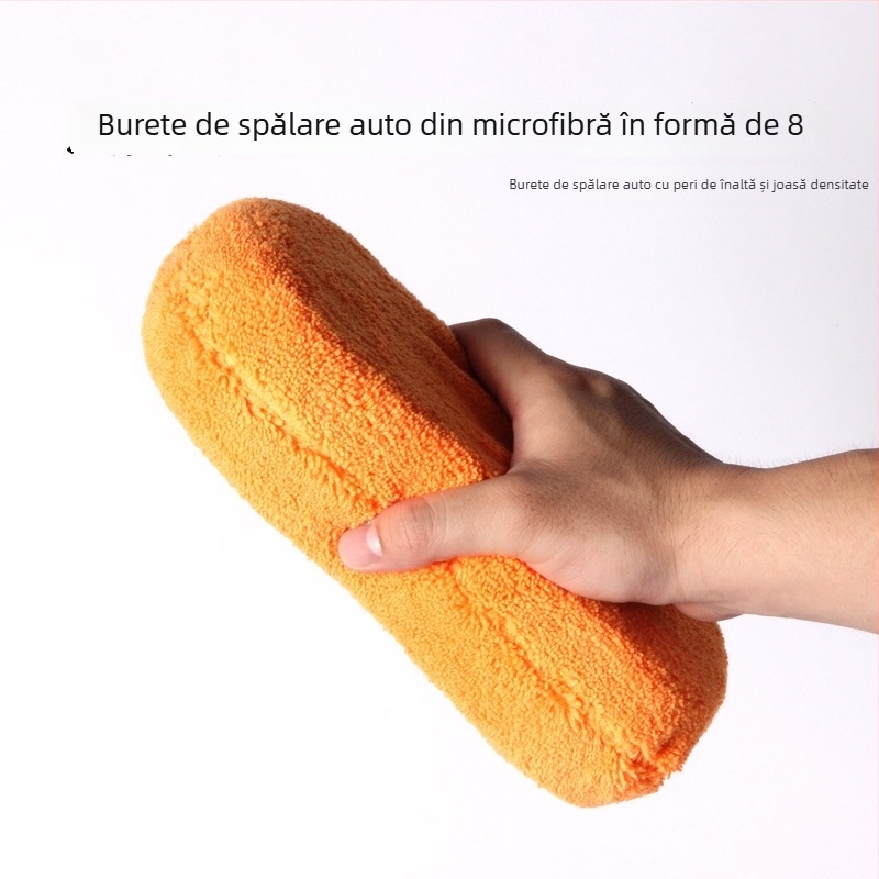 Spongiu de curățare auto cu velur coral, formă de opt, microfibră de înaltă densitate, brand Jeppesen, cod produs Coral velvet sponge block, personalizare disponibilă