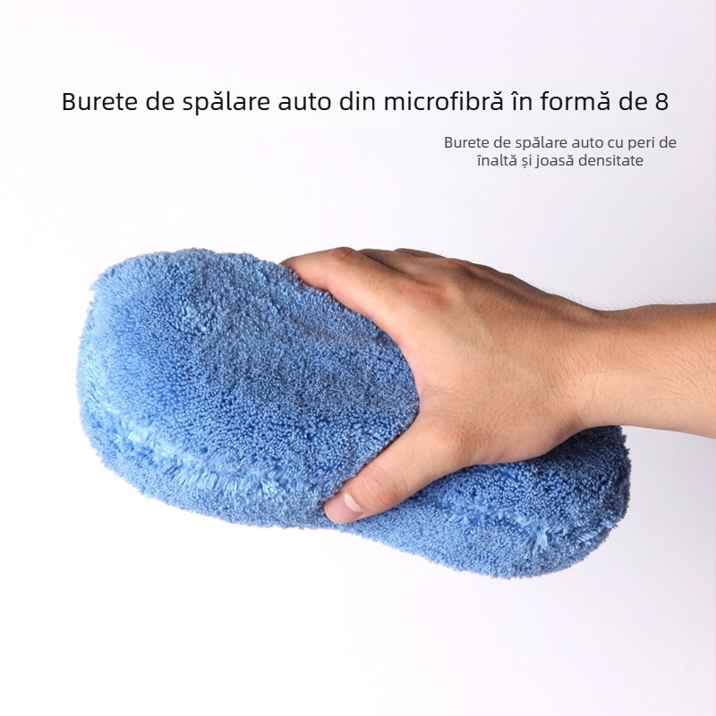 Spongiu de curățare auto cu velur coral, formă de opt, microfibră de înaltă densitate, brand Jeppesen, cod produs Coral velvet sponge block, personalizare disponibilă