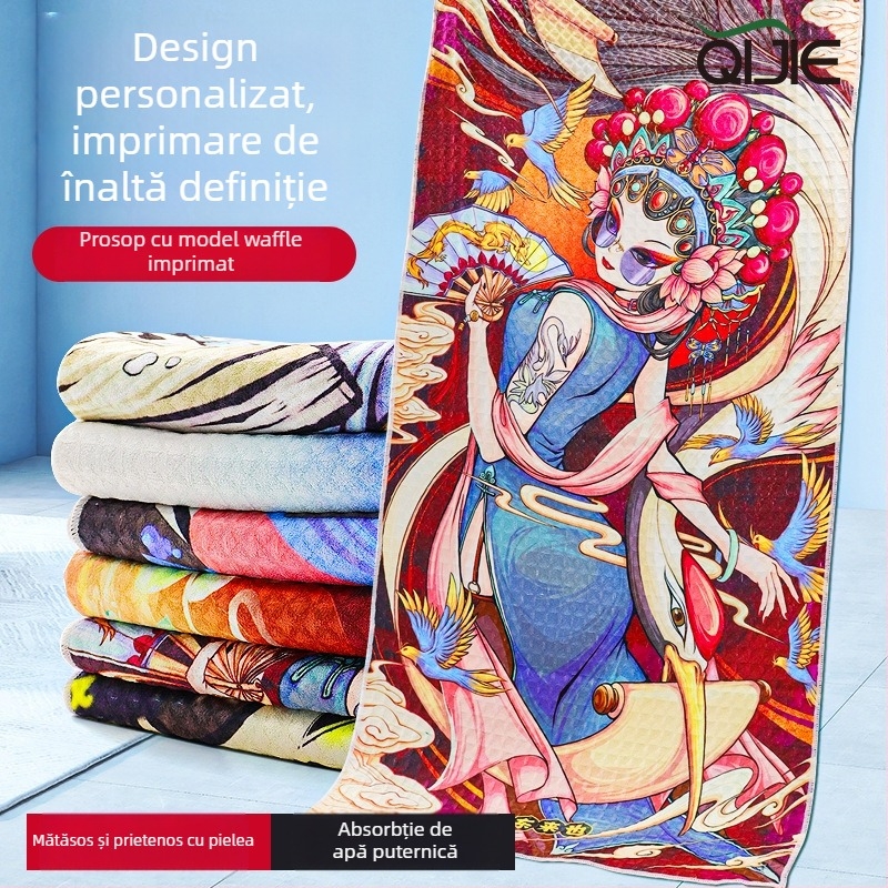 Prosop de ceai din microfibră, 260 g, fir simplu, brodat