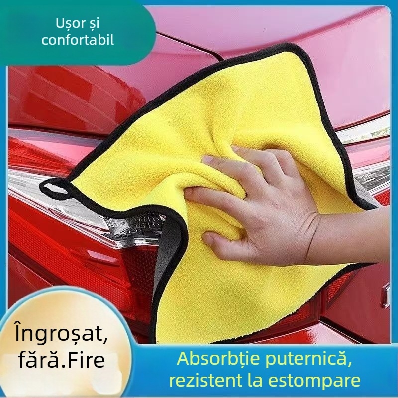 Prosop de spălat pentru mașină, dublă față, catifea coral, absorbant, personalizabil cu logo tipărit (Material: Coral velvet; Greutate: 32 g; Tip: eșarfă multifuncțională)